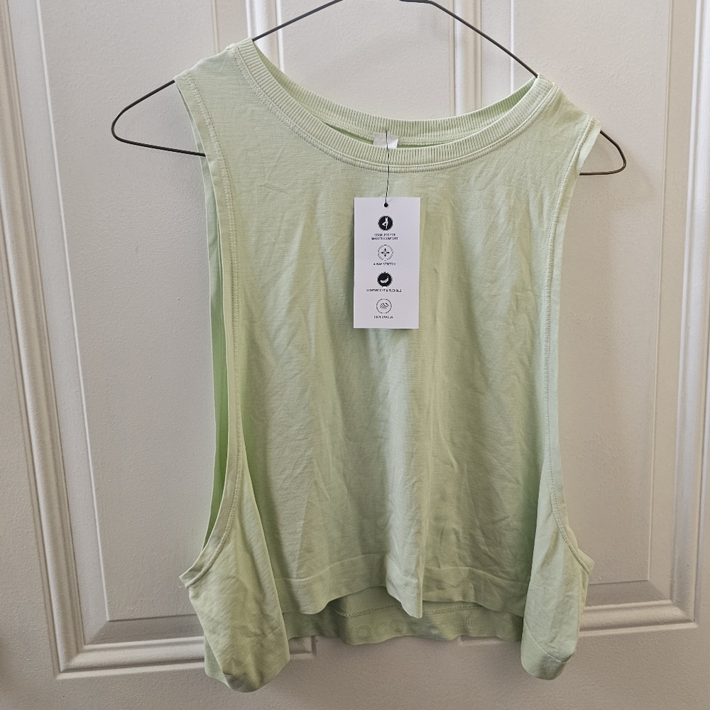 NWT Avocado Womens Light Mint Green Sleeveless Muscle Tank Top, Size L